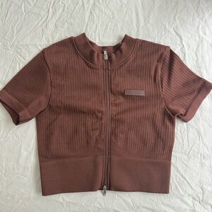 Brown BO+TEE cropped Top